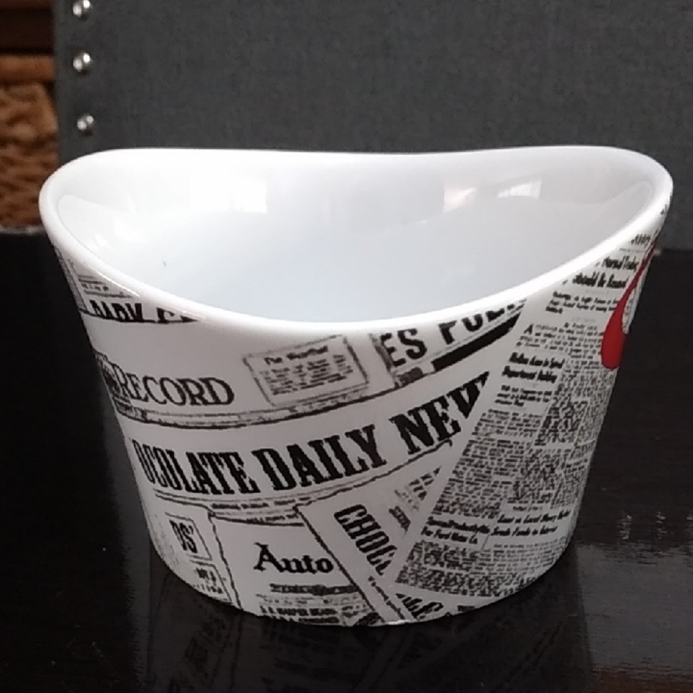 Candy Dish Black and White Newsprint  / Chocolate Reads
